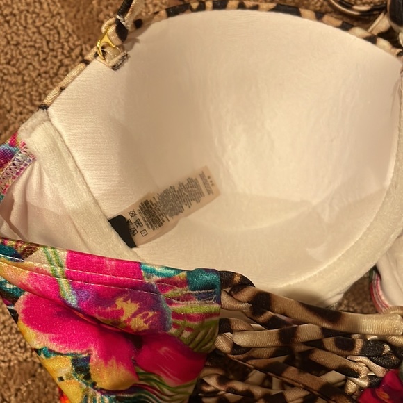 VS tropical Hawaiian Jungle Floral Cheetah/leopard animal print 4RE Blue Pink - Picture 4 of 4